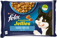 Felix Sensations Jellies pouches for cats, salmon and cod in jelly 4x85g - Cat Food Pouch