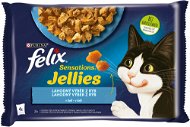 Felix Sensations Jellies s lososom a treskou v lahodnom želé 4× 85 g - Kapsička pre mačky