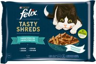 Felix Tasty Shreds s lososem a tuňákem ve šťávě 4 x 80 g - Kapsička pro kočky