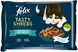 Felix Tasty Shreds s lososom a tuniakom v šťave 4× 80 g - Kapsička pre mačky