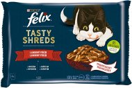 Felix Tasty Shreds s hovězím a kuřetem ve šťávě 4 x 80 g - Kapsička pro kočky