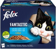 Felix Fantastic s lososom, platesou, tuniakom a treskou v želé 12× 85 g - Kapsička pre mačky