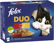 Felix Fantastic DUO chicken and kidneys, beef and poultry, turkey and liver, lamb and veal 12x85g - Cat Food Pouch