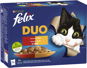 Felix Fantastic DUO Chicken and Kidneys, Beef and Poultry, Turkey and Liver, Lamb and Veal 12 x 85g - Cat Food Pouch