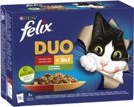 Felix Fantastic DUO beef and poultry, lamb and chicken, turkey and duck, pork and venison 12x85g - Cat Food Pouch