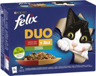 Felix Fantastic DUO hovězí a drůbeží, jehněčí a kuře, krůta a kachna, vepřové a zvěřina se zeleninou - Kapsička pro kočky
