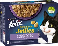 Felix Sensations Jellies jehněčí, makrela, treska, krůta v lahodném želé 12 x 85 g - Kapsička pro kočky