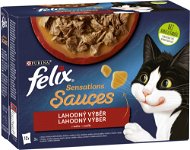 Felix Sensations Sauces hovězí, jehněčí, krůta, kachna v lahodné omáčce 12 x 85 g - Kapsička pro kočky