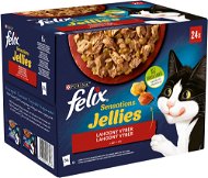 Felix Sensations Jellies hovězí s rajčaty, kuře s mrkví, kachna, jehněčí  v lahodném želé 24 x 85 g - Kapsička pro kočky