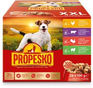 Propesko Pocket of Chicken, Beef, Turkey, Lamb 24 × 100g - Dog Food Pouch
