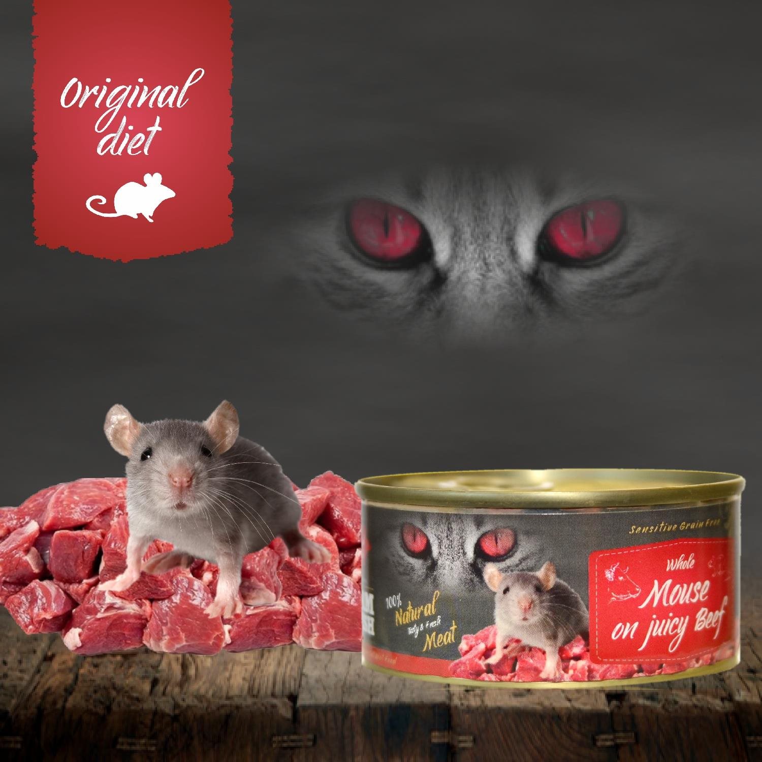 Topstein Farm Fresh Whole Mouse on Juicy Beef 100g Canned Food