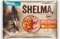 Shelma Kitten dusené filetky bez obilnín, losos a morka 4× 85 g - Kapsička pre mačky