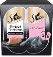 Sheba Perfect Portions with Salmon for Adult Cats 6 × 37,5g - Cat Food in Tray