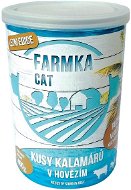 FARMKA CAT kusy kalamárov s hovädzím 400 g 6 ks - Konzerva pre mačky