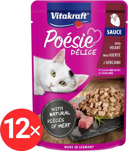 Vitakraft Cat wet food Poésie Délice with heart 12 × 85 g - Cat Food Pouch - Main image