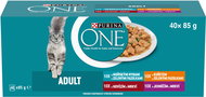 Purina ONE Adult pouches for cats, lamb, sea fish, chicken, beef in gravy 40x85g - Cat Food Pouch