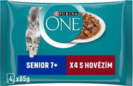 Purina ONE Senior pouches for cats, beef 4x85g - Cat Food Pouch