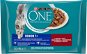 Purina ONE Senior 7+ Mini Vials with Beef and Carrots in Juice 4 × 85g - Cat Food Pouch