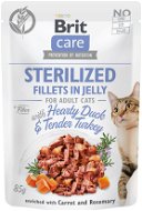 Brit Care Cat Sterilized Fillets in Jelly with Hearty Duck & Tender Turkey 85 g - Kapsička pre mačky