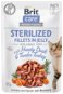 Brit Care Cat Sterilized Fillets in Jelly with Hearty Duck & Tender Turkey 85g - Cat Food Pouch