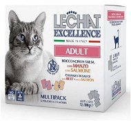 Monge Lechat Excellence Adult beef and salmon multipack 12 × 100g - Cat Food Pouch