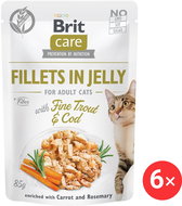 Brit Care Cat Fillets in Jelly with Fine Trout & Cod  6 × 85 g  - Kapsička pro kočky
