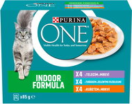 Purina ONE Indoor pouches for cats chicken, tuna, veal in gravy 12x85g - Cat Food Pouch