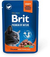 Brit premium cat pouches Salmon for Sterilised 100 g - Cat Food Pouch
