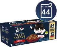 Felix Tasty Shreds pouches for cats, beef, chicken, duck, turkey in gravy 44x80g - Cat Food Pouch