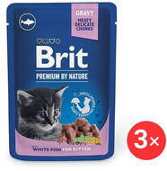 Brit Premium by Nature Cat Pouches White Fish for Kitten 3 × 100 g - Kapsička pro kočky