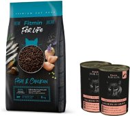 Fitmin cat For Life Adult Fish and Chicken 8 kg + FFL Cat tin Sterilized Salmon 2× 415 g - Granule pre mačky