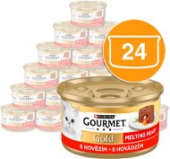 Gourmet gold Melting Heart soft pate with sauce inside and beef 24 × 85 g - Canned Food for Cats