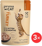 PrimaCat Capsule for kittens fillets with turkey meat in juice 3 × 85 g - Cat Food Pouch