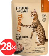 PrimaCat Kapsička pro sterilizované kočky filety s krůtím masem ve šťávě 28 × 85 g - Cat Food Pouch