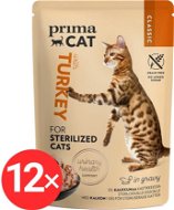 PrimaCat Kapsička pro sterilizované kočky filety s krůtím masem ve šťávě 12 × 85 g - Cat Food Pouch