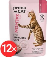 PrimaCat Kapsička pro sterilizované kočky filety s lososím masem ve šťávě 12 × 85 g - Cat Food Pouch