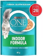 Purina ONE Indoor minifiletky s tuňákem a zelenými fazolkami ve šťávě 26 × 85 g - Cat Food Pouch