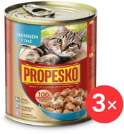 Propesko konzerva pro kočky s lososem v želé 3 × 830 g - Konzerva pro kočky