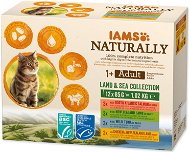 IAMS Naturally pro dospělé kočky s jehněčím, tuňákovým, lososovým a kuřecím masem v omáčce 12 × 85 g - Cat Food Pouch