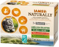 IAMS Naturally pro kočičí seniory s jehněčím a lososovým masem v omáčce 12 × 85 g - Cat Food Pouch