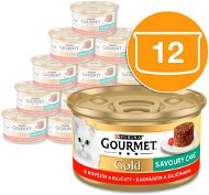 Gourmet Gold Savoury Cake s hovězím a rajčaty 12 × 85 g - Canned Food for Cats