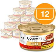 Gourmet Gold duš. a gril. kousky v omáčce s hovězím / kuřecím v rajčatové omáčce 12 x 85 g - Canned Food for Cats