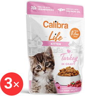 Calibra Cat Life kitten pouch with turkey in sauce 3 × 85 g - Cat Food Pouch