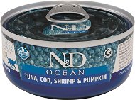 N&D Ocean Cat Adult Tuna & Cod & Shrimp & Pumpkin 70 g - Canned Food for Cats