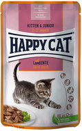 Happy Cat Kapsička Kitten & Junior Land-Ente 85 g - Cat Food Pouch