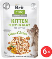Brit Care Cat Kitten Fillets in Gravy Choice Chicken 6 × 85 g - Cat Food Pouch