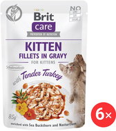 Brit Care Cat Kitten Fillets in Gravy w/Tender Turkey 6 × 85 g - Cat Food Pouch