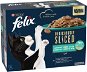 Felix deliciously sliced Tasty Shreds multipack losos, treska a platys v želé 12× 80 g - Kapsička pre mačky