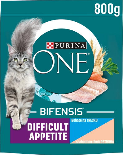 Purina ONE Bifensis Difficult Appetite granuly pre mačky treska, pstruh 800 g - Granule pre mačky - Hlavný obrázok