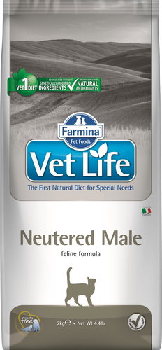 Vet Life Natural CAT Neutered Male 2 kg - Diet Cat Kibble - Main image